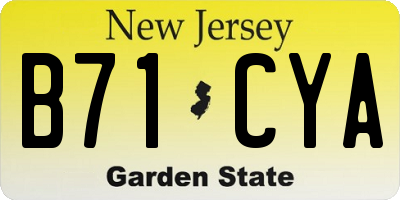 NJ license plate B71CYA