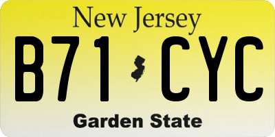 NJ license plate B71CYC