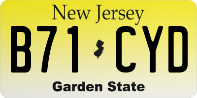 NJ license plate B71CYD