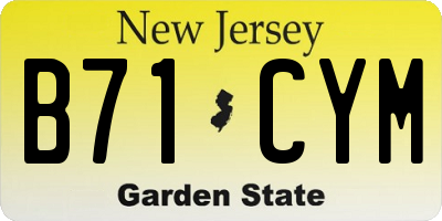 NJ license plate B71CYM