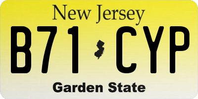 NJ license plate B71CYP