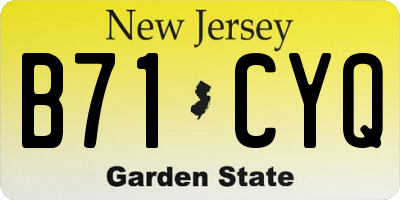 NJ license plate B71CYQ