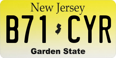 NJ license plate B71CYR
