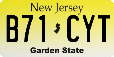 NJ license plate B71CYT