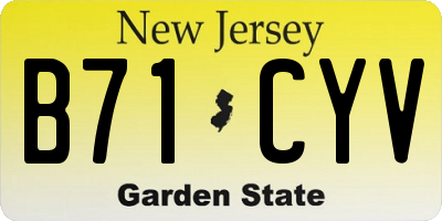 NJ license plate B71CYV