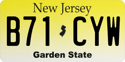 NJ license plate B71CYW