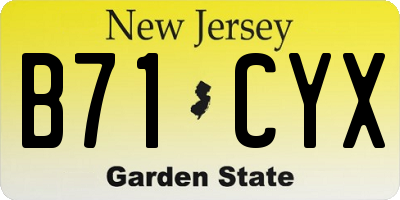 NJ license plate B71CYX