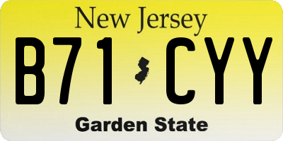 NJ license plate B71CYY
