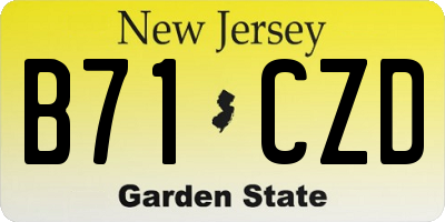 NJ license plate B71CZD