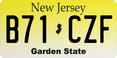 NJ license plate B71CZF