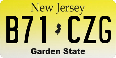 NJ license plate B71CZG