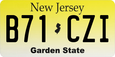 NJ license plate B71CZI