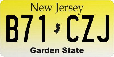NJ license plate B71CZJ