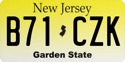 NJ license plate B71CZK