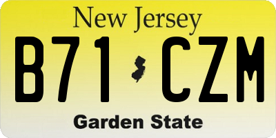 NJ license plate B71CZM
