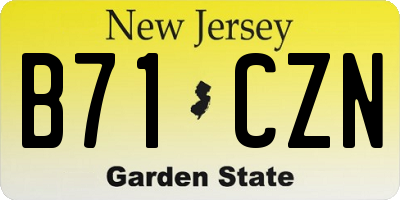 NJ license plate B71CZN