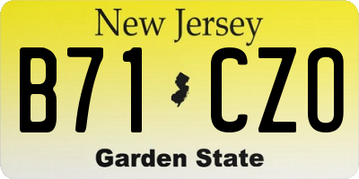 NJ license plate B71CZO