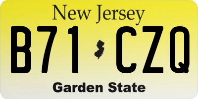 NJ license plate B71CZQ