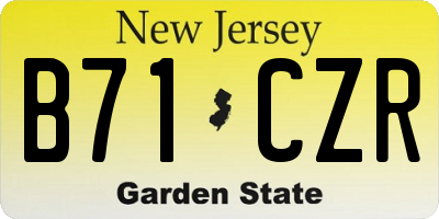 NJ license plate B71CZR