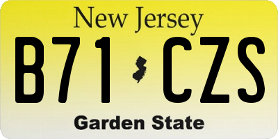 NJ license plate B71CZS