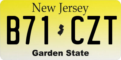 NJ license plate B71CZT