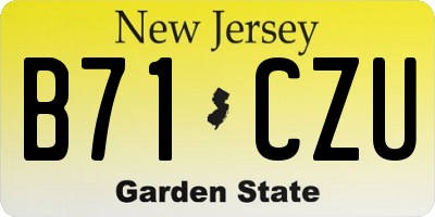 NJ license plate B71CZU
