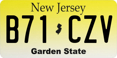 NJ license plate B71CZV