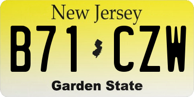 NJ license plate B71CZW