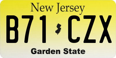 NJ license plate B71CZX