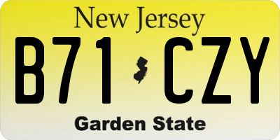 NJ license plate B71CZY