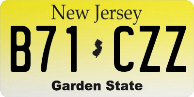 NJ license plate B71CZZ