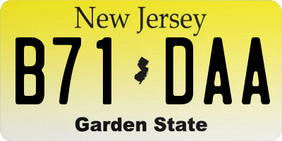 NJ license plate B71DAA