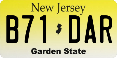 NJ license plate B71DAR