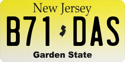 NJ license plate B71DAS