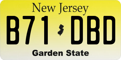 NJ license plate B71DBD