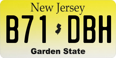 NJ license plate B71DBH