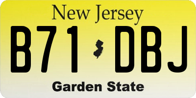 NJ license plate B71DBJ