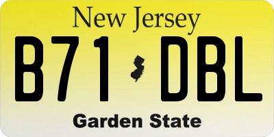 NJ license plate B71DBL