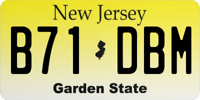 NJ license plate B71DBM