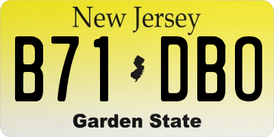NJ license plate B71DBO