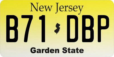 NJ license plate B71DBP