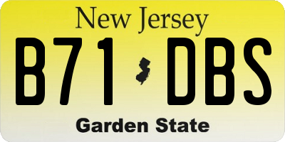 NJ license plate B71DBS