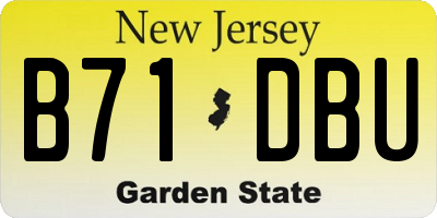 NJ license plate B71DBU