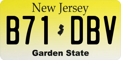 NJ license plate B71DBV