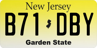 NJ license plate B71DBY