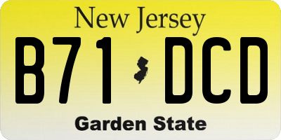 NJ license plate B71DCD