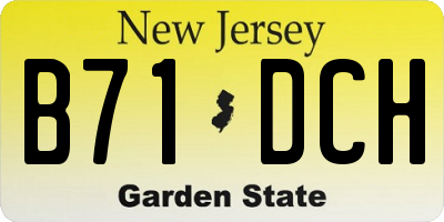 NJ license plate B71DCH