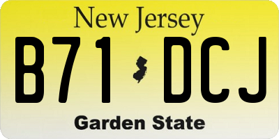 NJ license plate B71DCJ