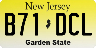NJ license plate B71DCL