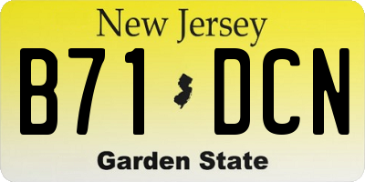 NJ license plate B71DCN